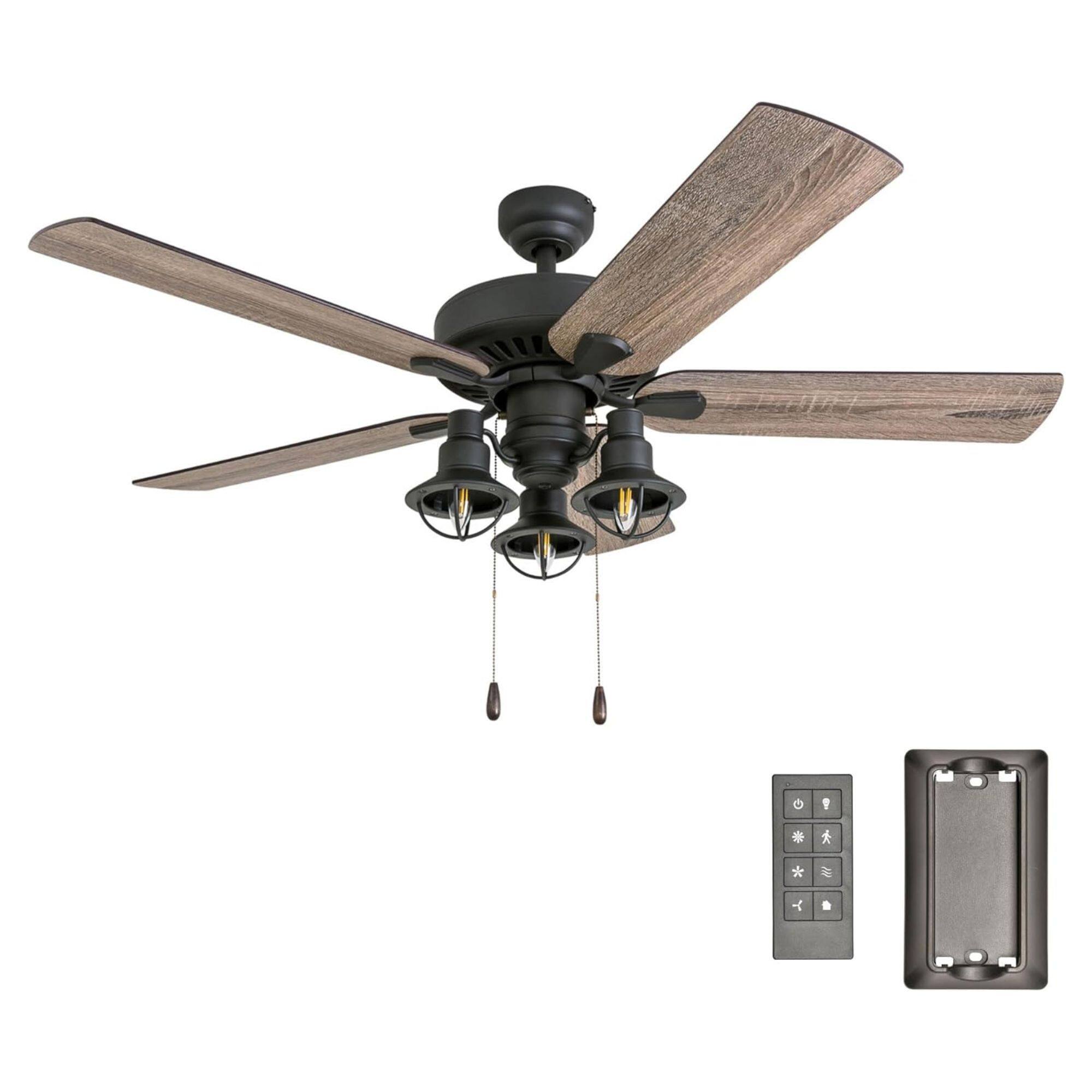 Front. Prominence Home - Prominence Home 52 Inch Ennora LED Ceiling Fan with Light and 5 Blades, Bronze - Bronze.