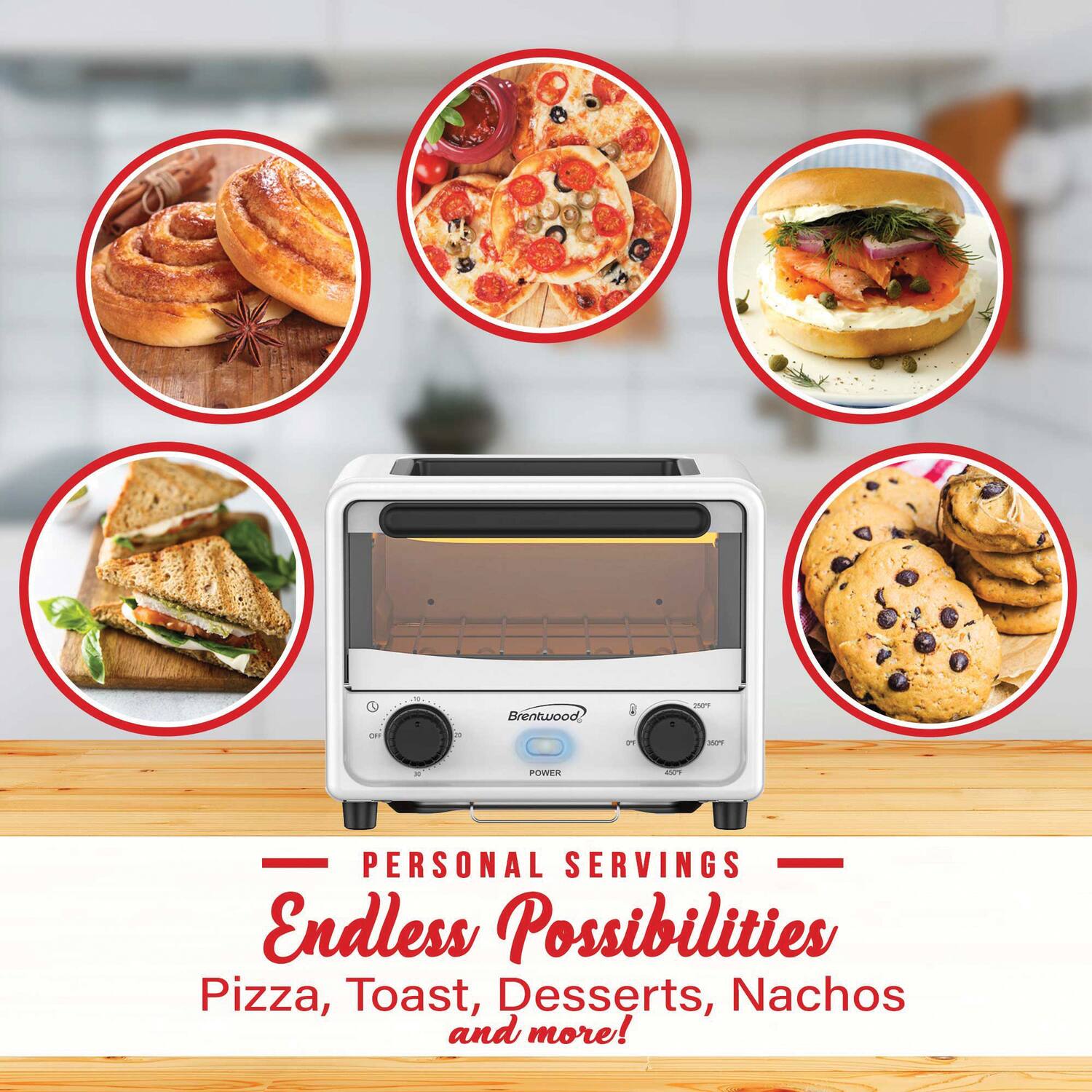 Brentwood T. H0 - OV - POWER

PERSONAL SERVINGS

Endless Possibilities
Pizza, Toast, Desserts, Nachos and more!