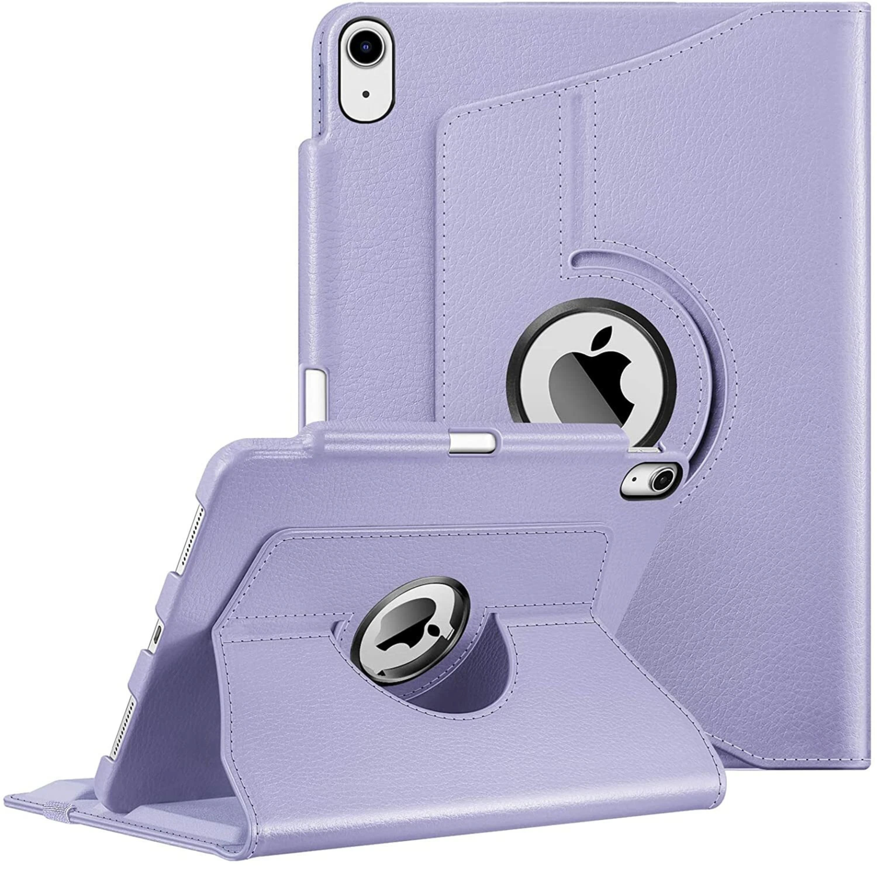 Front. Kitcheniva - Rotating Protective Case For iPad Air 11 Inch M3 2025 2024 And iPad Air 5th 4th Lilac Purple - Lilac Purple.