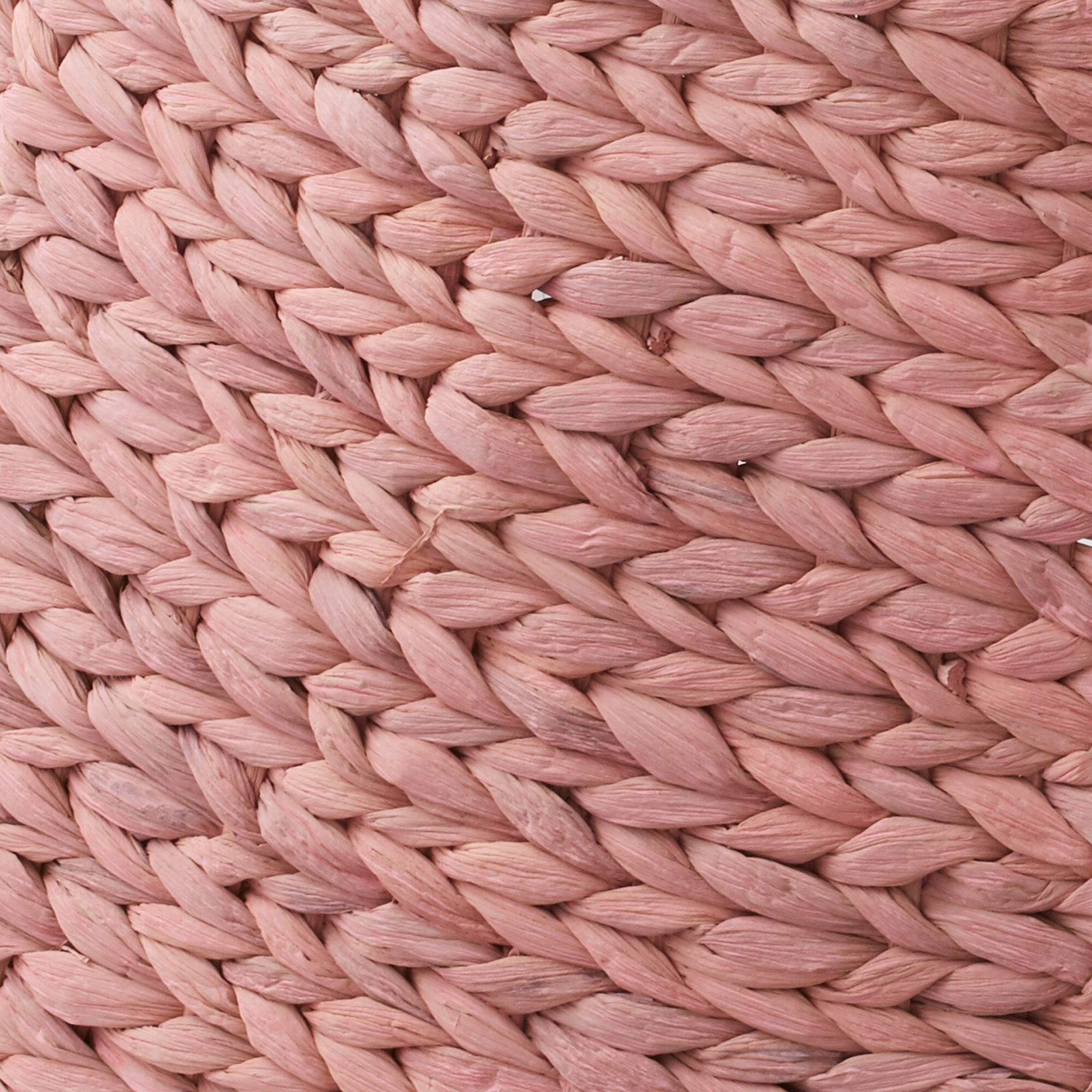 Alt View 5. Casafield - Water Hyacinth Christmas Tree Collar with Cord Cut Out - Pink.