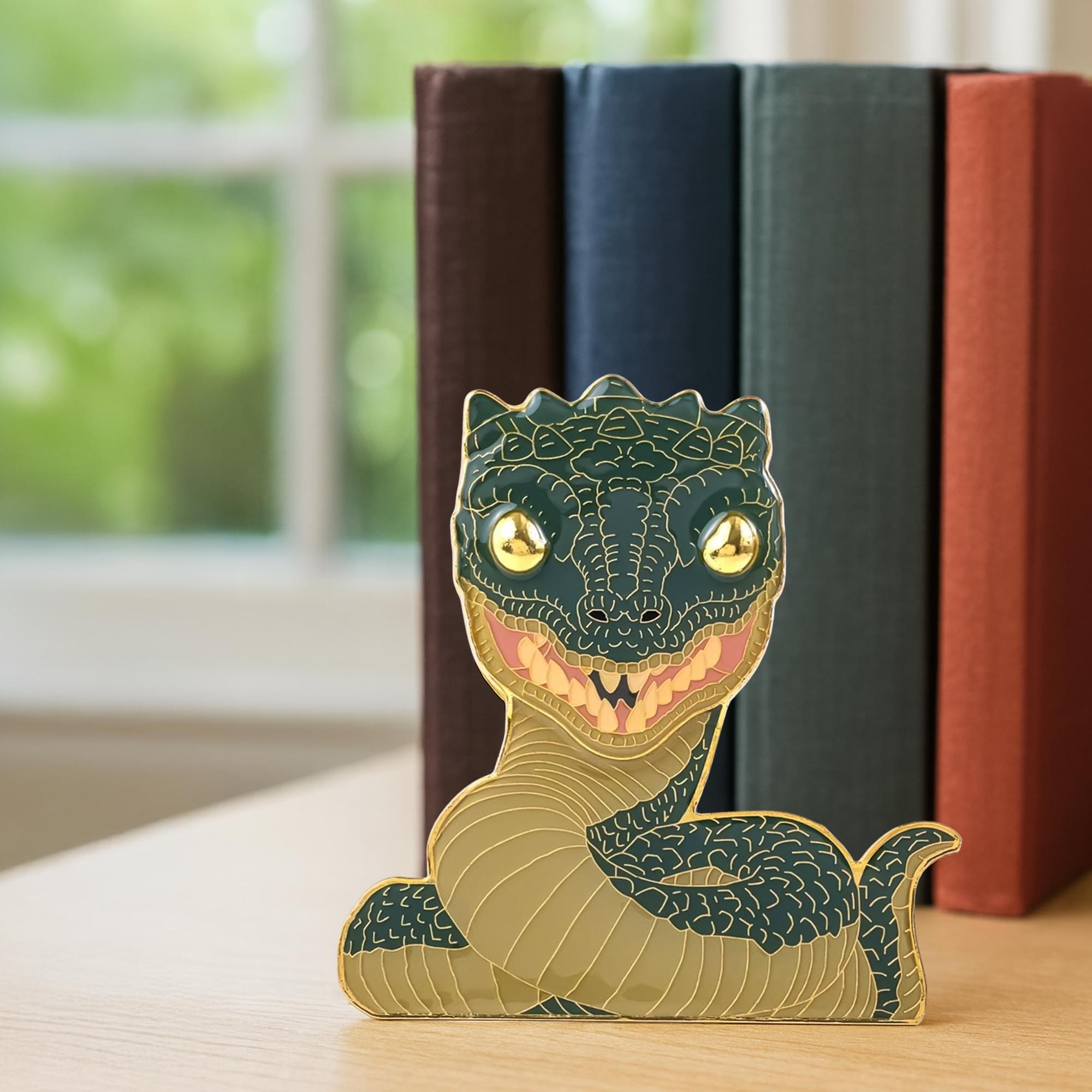 Alt View 3. Funko - Harry Potter Funko POP Pin Large Enamel Pin | Basilisk - Green.