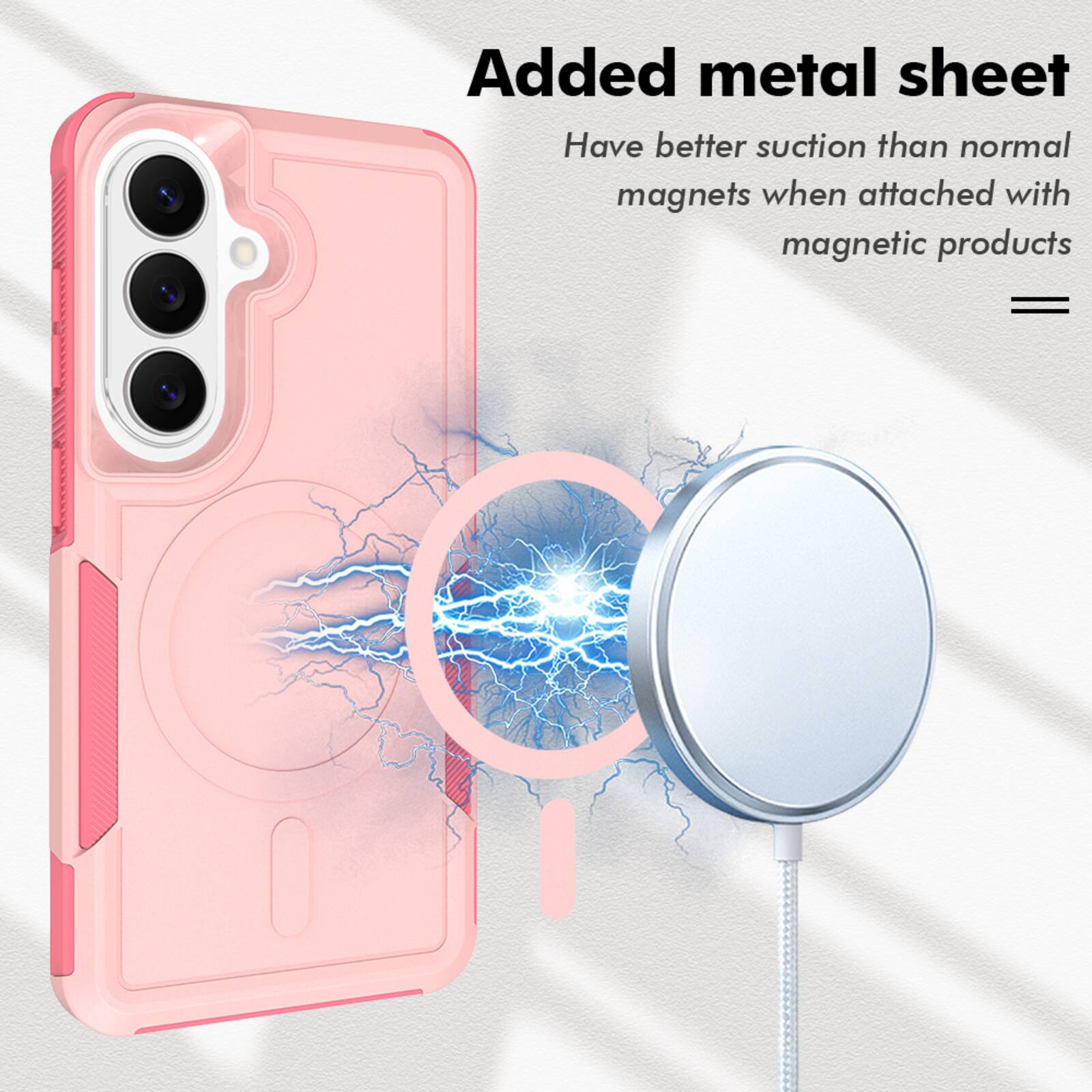 Added metal sheet  
Have better suction than normal magnets when attached with magnetic products