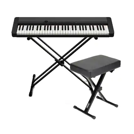 Front. Casio - Casio Casiotone CT-S1 61-Key Touch Response Portable Keyboard (Black) with Accs.
