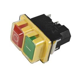 HQRP - On-Off Electromagnetic 4-Pin Start Switch 16 A 120 V UL Listed for KEDU KJD17B Tools - Yellow