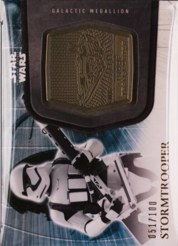 STAR WARS GALACTIC MEDALLION TROOPER TRANSPORTER 051/100 STORMTROOPER