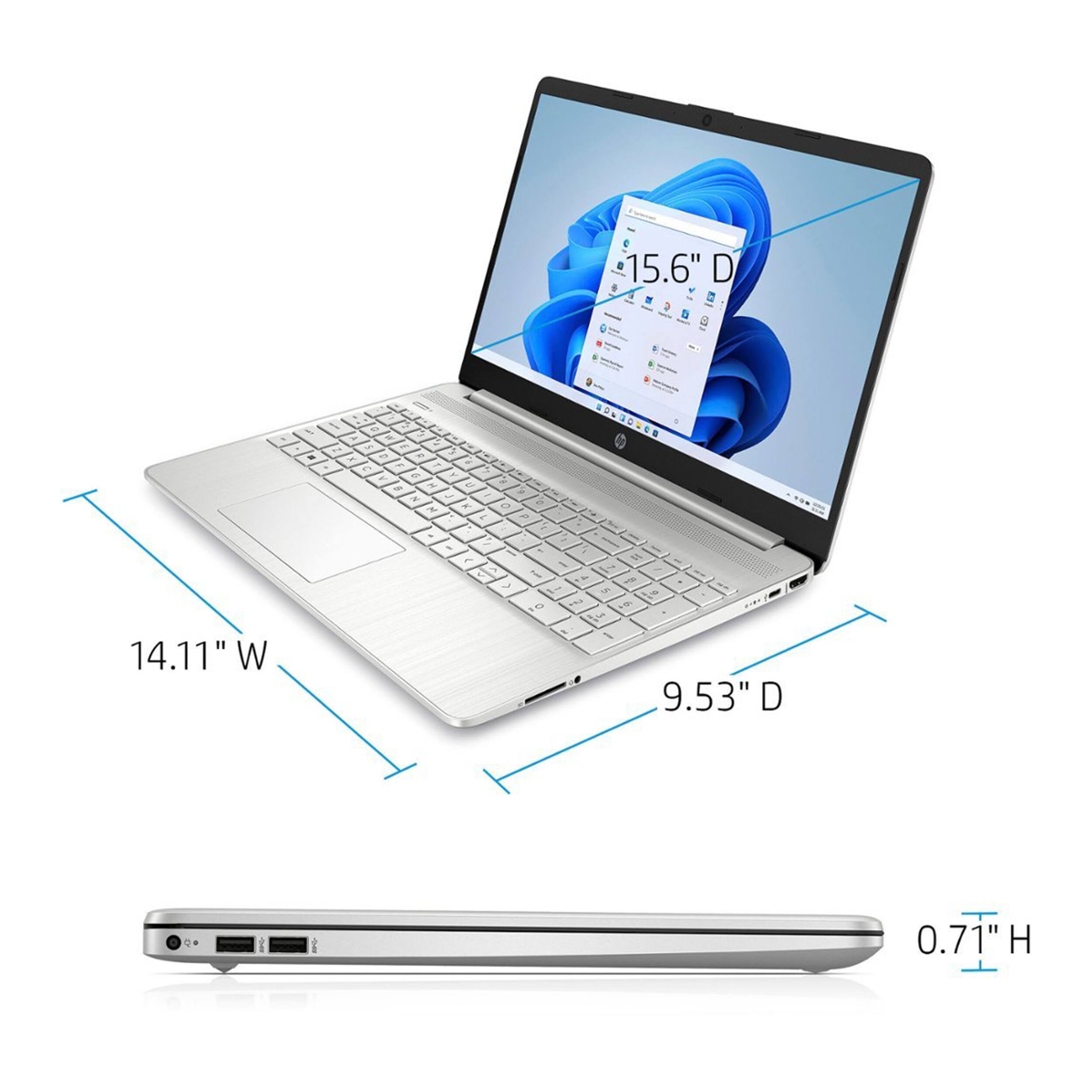Alt View 2. HP - HP 15.6" FHD Laptop - Intel Core i3-1215U 12th Gen with 16GB Memory - 512GB SSD - Silver - Silver.