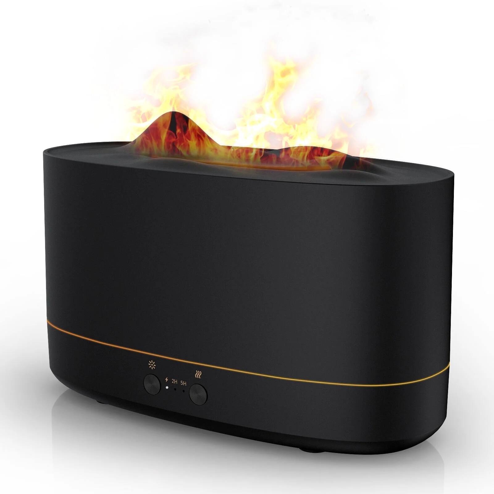 VAVSEA - Essential Oil Diffuser, 7 Color Flame Diffuser Humidifier, 200ml Time Setting for Home, Room, Black