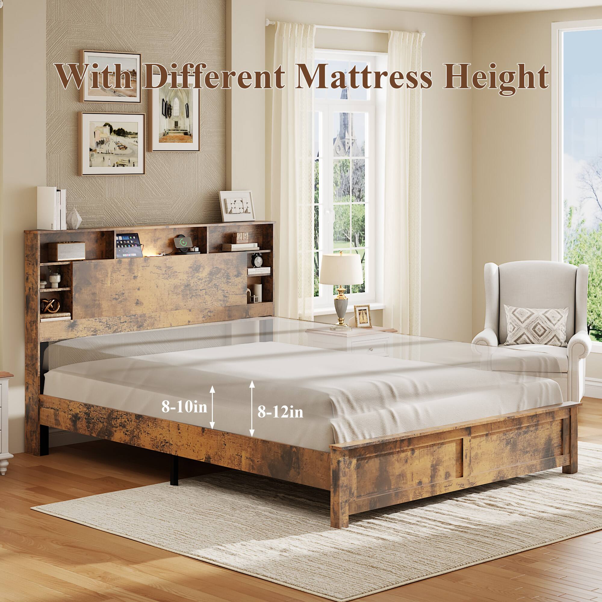 With Different Mattress Height  
8-10in  
8-12in