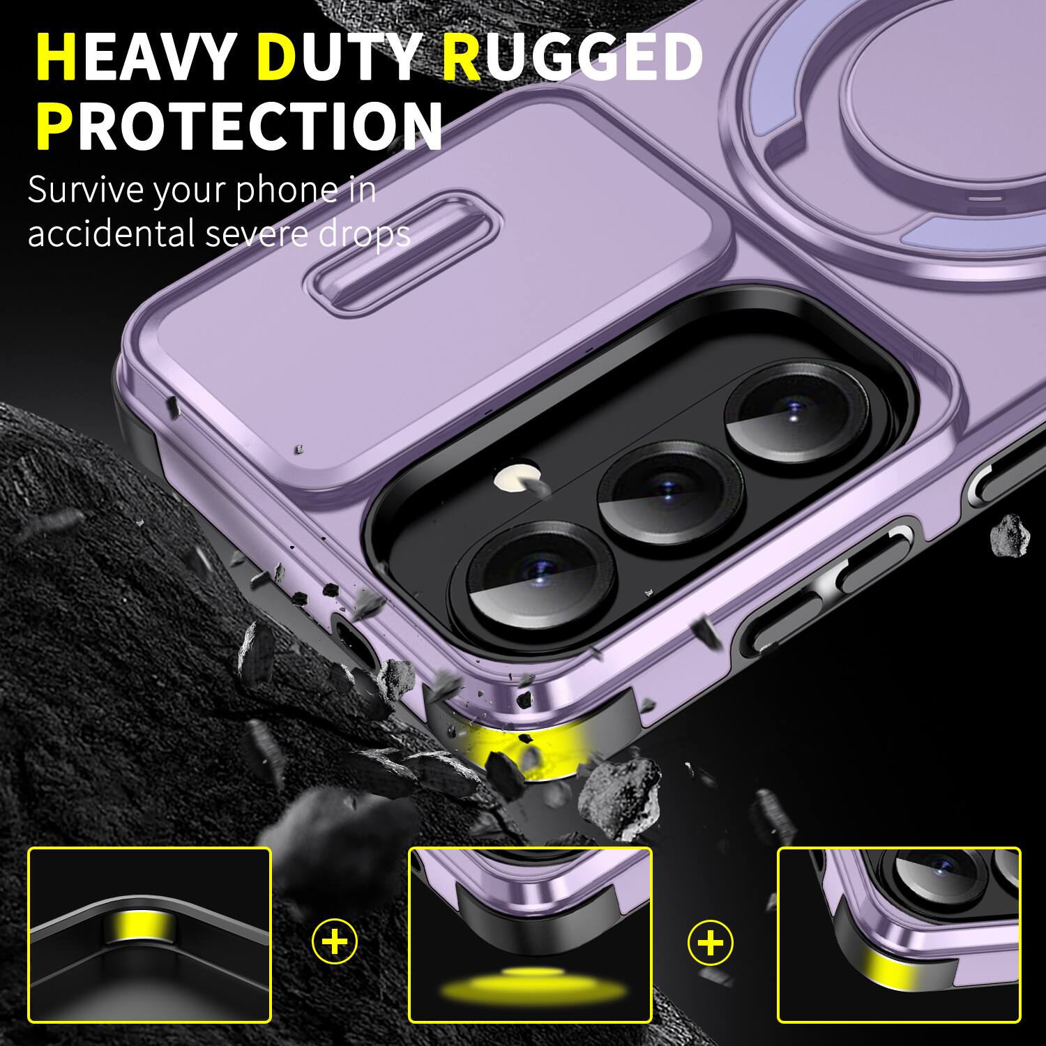 HEAVY DUTY RUGGED PROTECTION  
Survive your phone in accidental severe drops