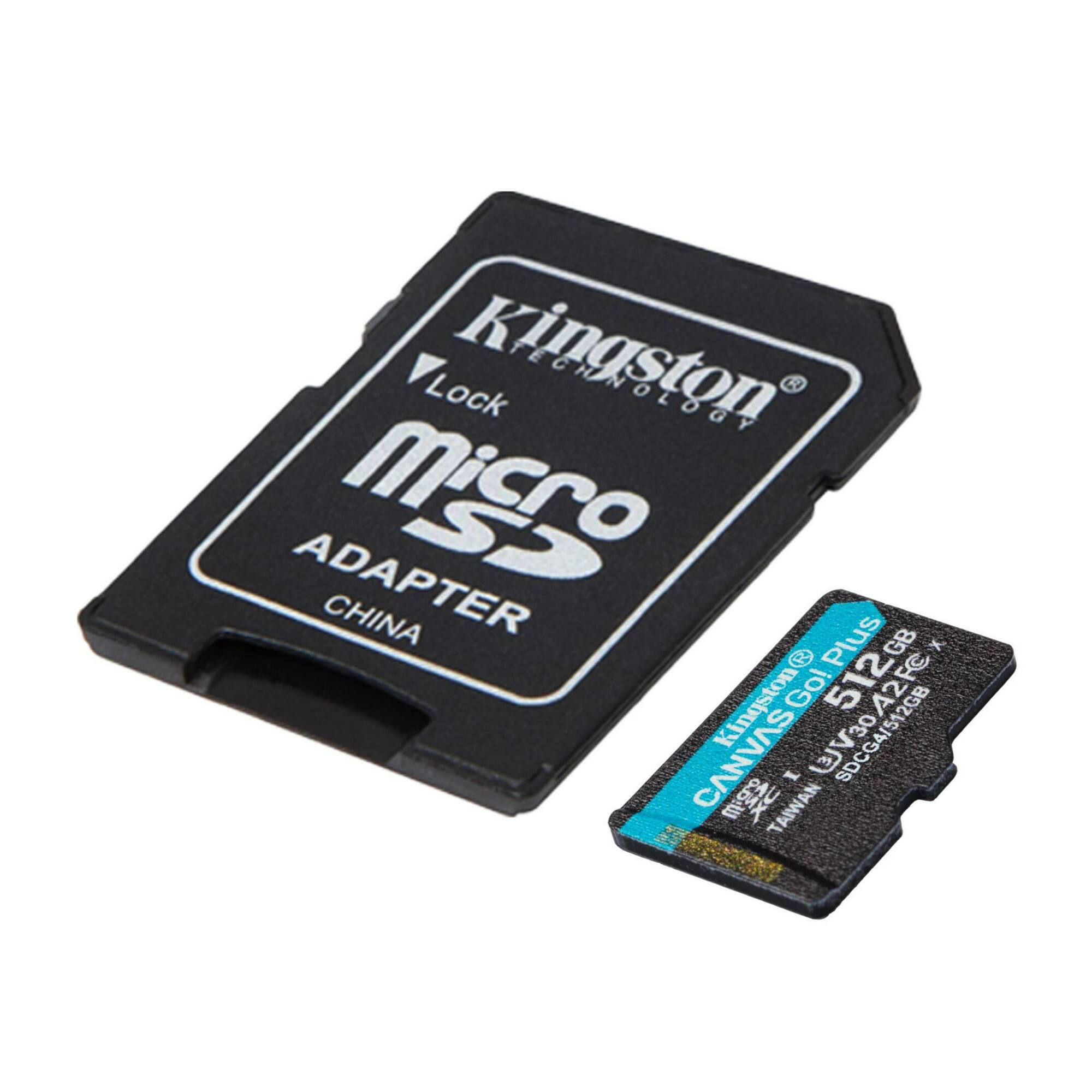 Kingston Canvas Go Plus 512GB U3 V30 A2 microSD Card with SD