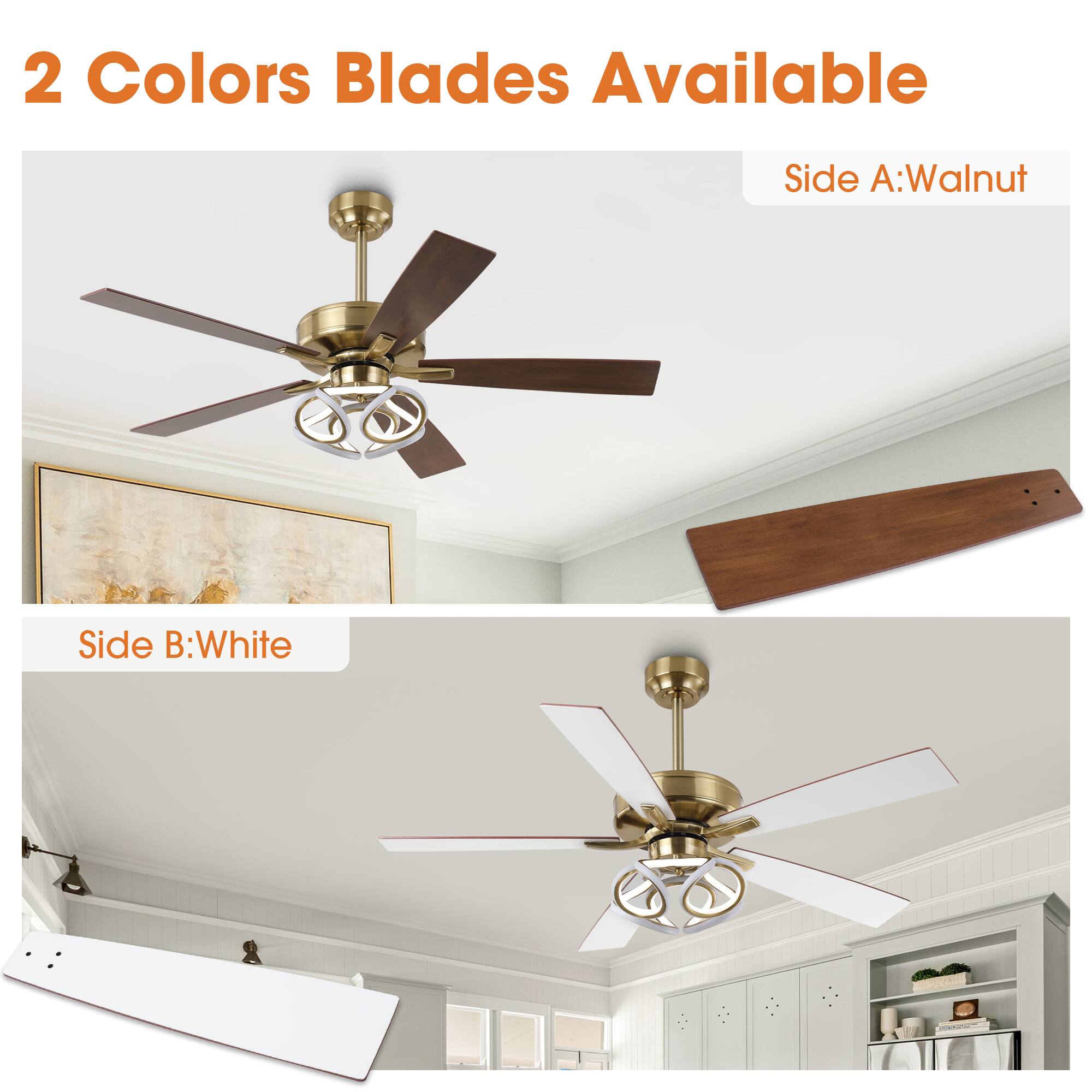 2 Colors Blades Available

Side A: Walnut

Side B: White