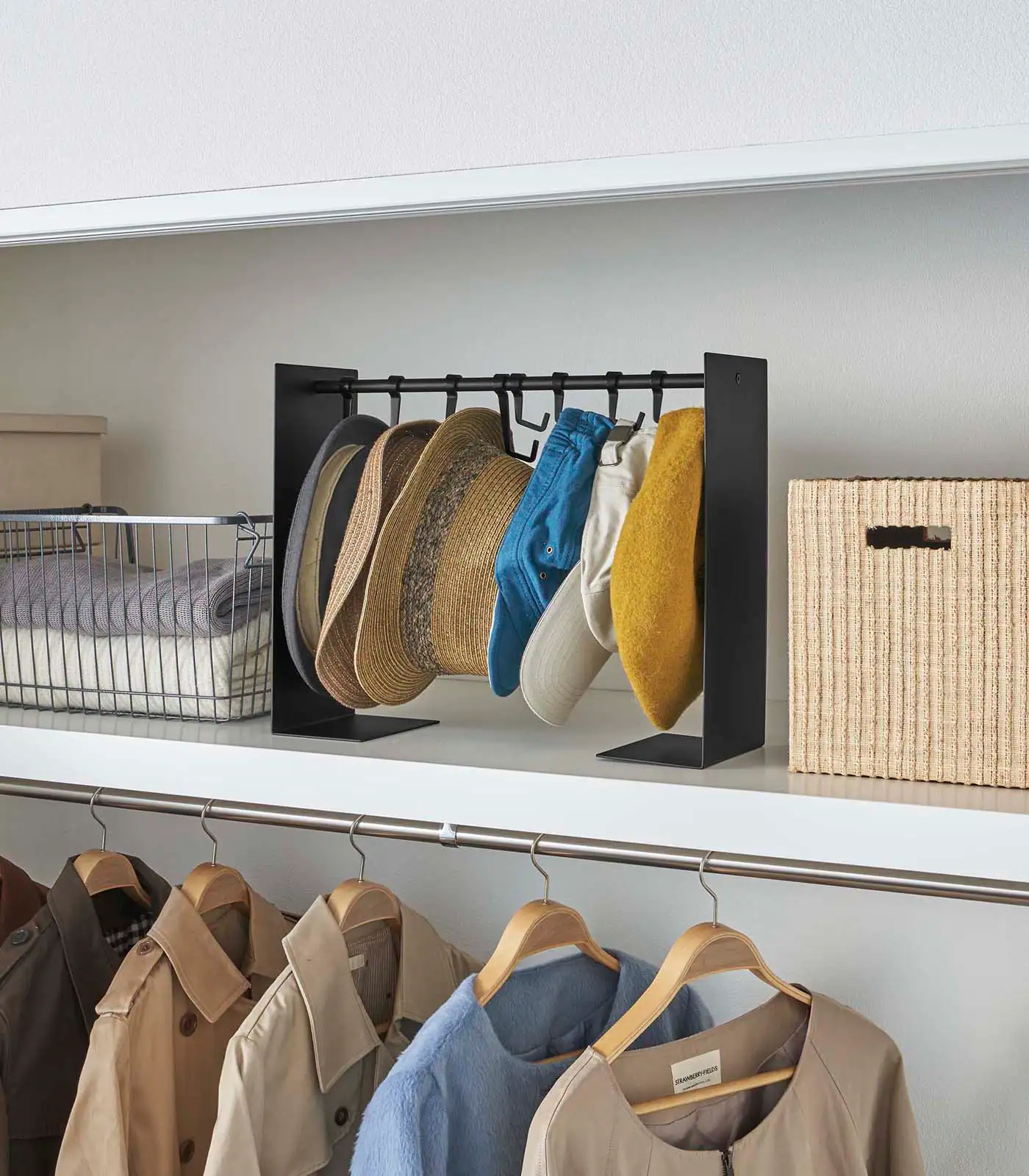 Alt View 1. Yamazaki Home - Hat Hanging Organizer - Steel - Black.
