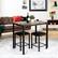 Angle. Costway - 3 PCS Counter Height Dining Set Faux Marble Table 2 Chairs Kitchen Bar Brown - Brown.