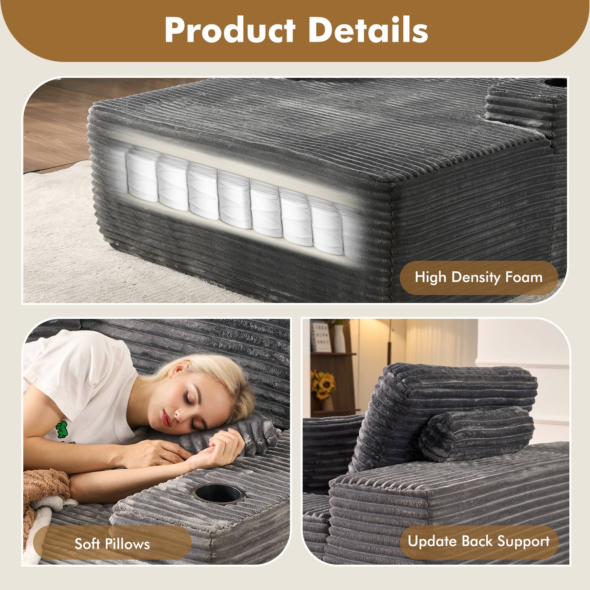 Product Details

- High Density Foam
- Soft Pillows
- Update Back Support