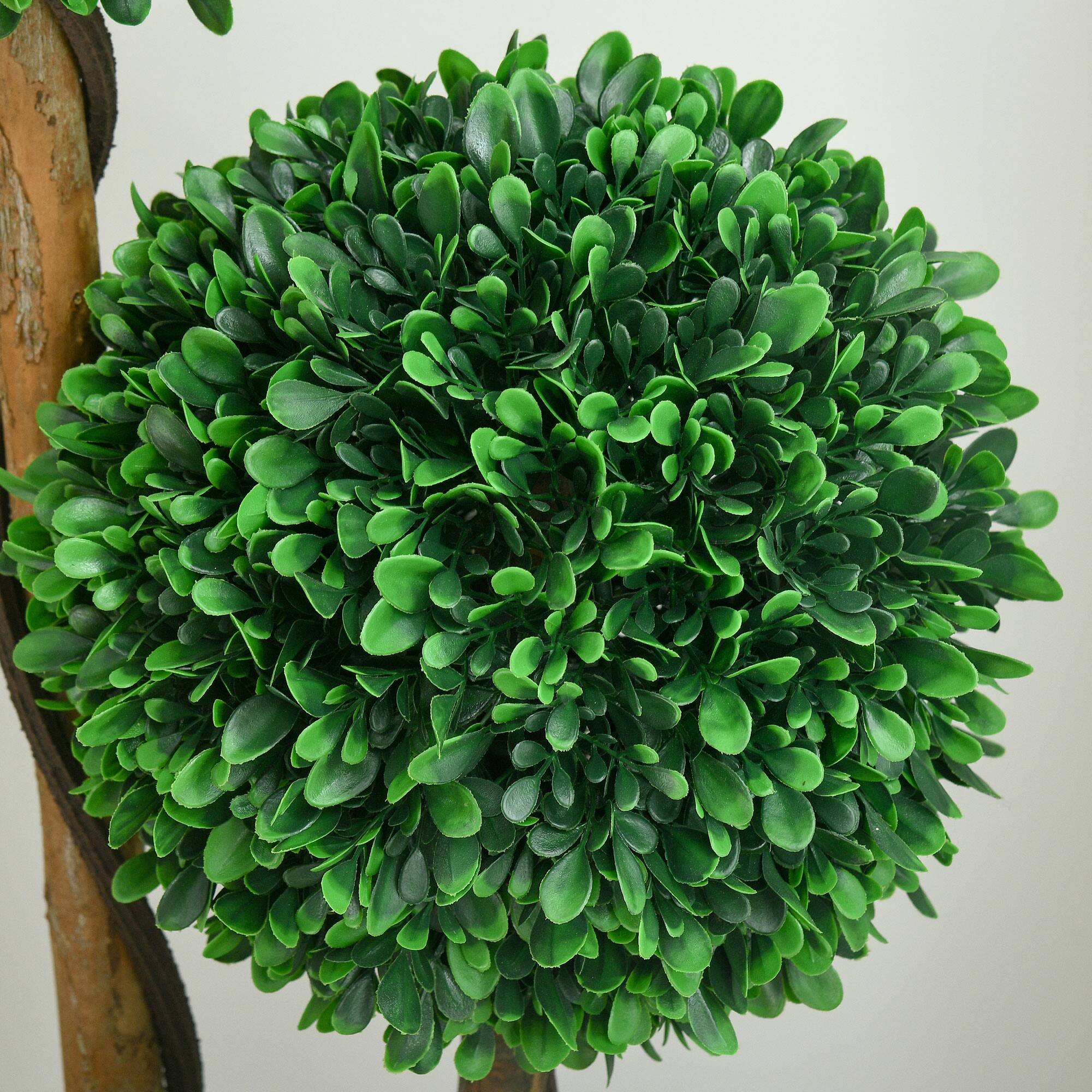 Alt View 8. Homcom - Artificial Tree, Triple Ball Boxwood Topiary with Pot and Sandalwood Leaves - Green.