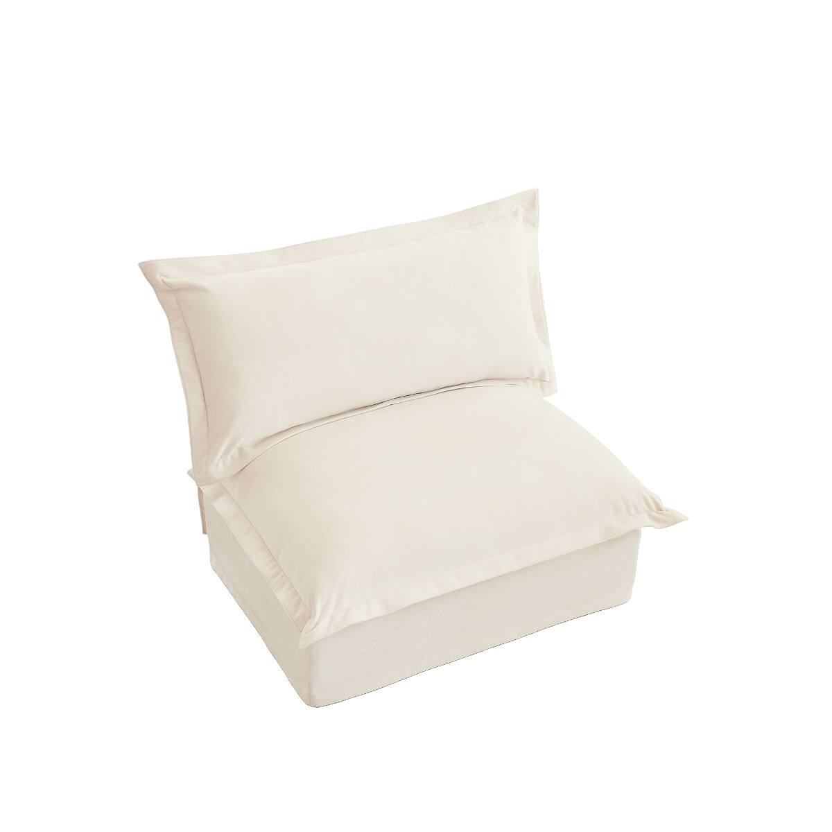 Alt View 1. Ropilly - Ropilly Cream Armless Sofa, Chenille Single Seat Sofa with Deep Seat and Removable Covers - Cream.