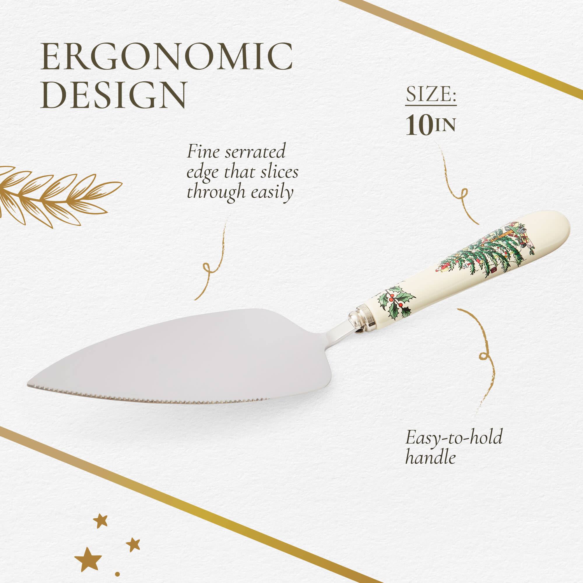 ERGONOMIC DESIGN  
Fine serrated edge that slices through easily  

SIZE: 10IN  

Easy-to-hold handle