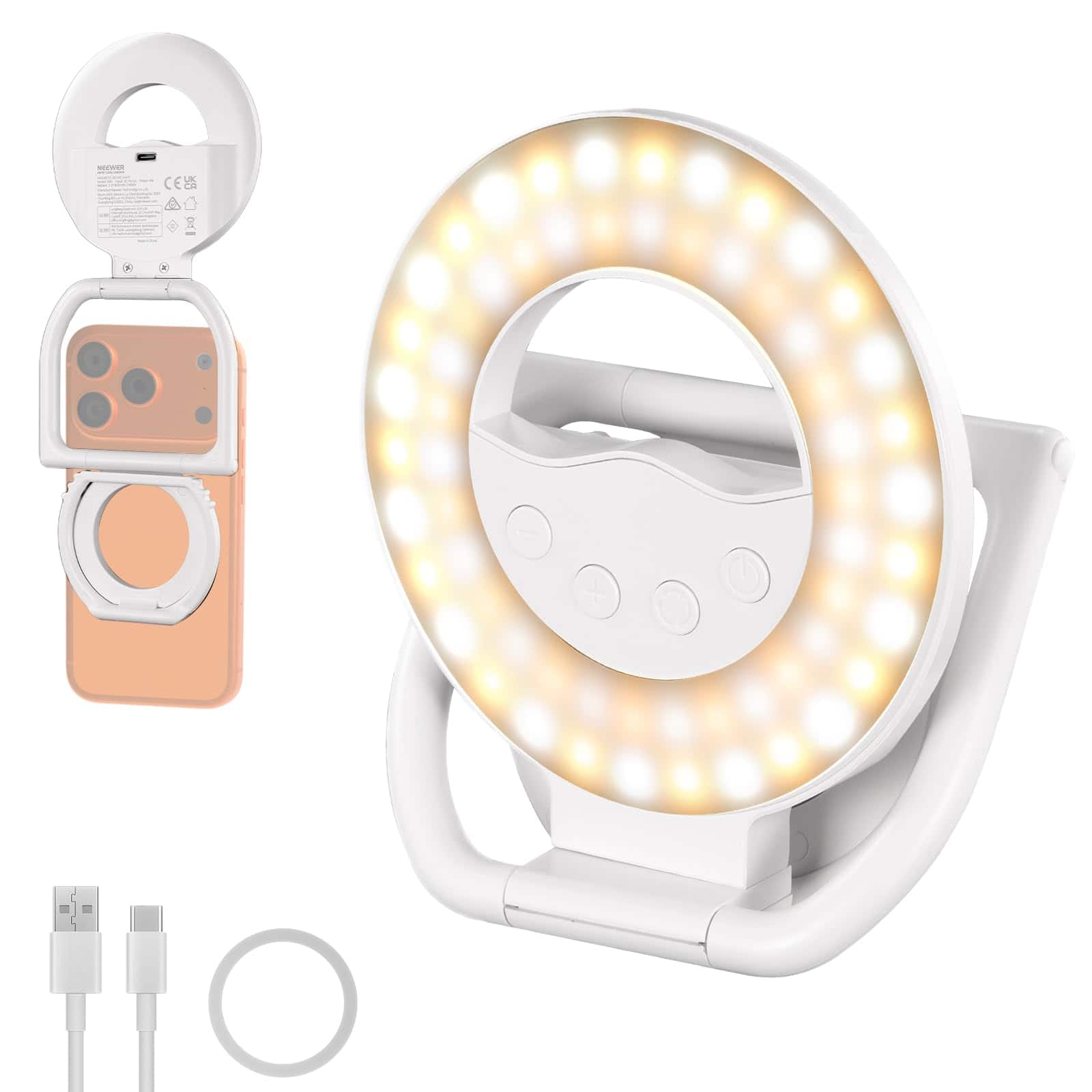 Neewer - Entry Level Magnetic Selfie Ring Light for MagSafe iPhone, 4W