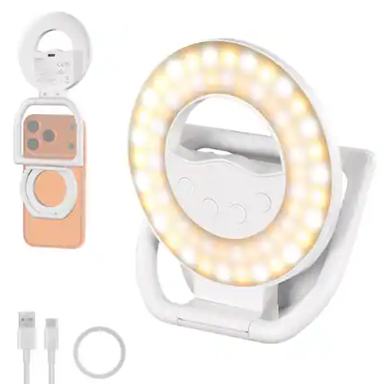 Front. Neewer - Entry Level Magnetic Selfie Ring Light for MagSafe iPhone, 4W.