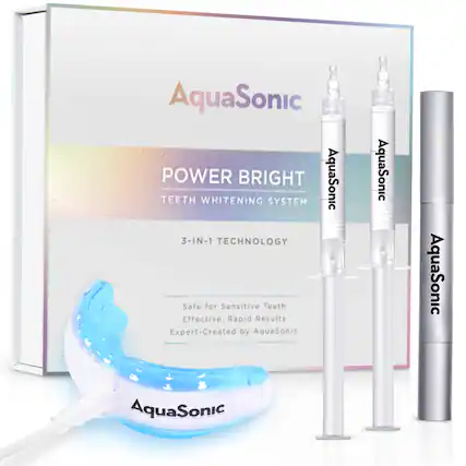 AquaSonic
POWER BRIGHT
TEETH WHITENING SYSTEM
3-IN-1 TECHNOLOGY
Safe for Sensitive Teeth
Effective, Rapid Results
Expert-Created by AquaSonic