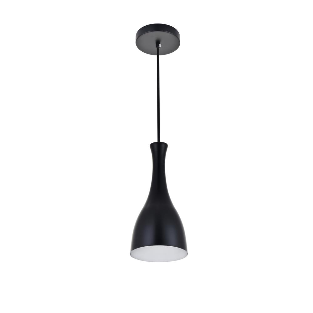Alt View 1. Living District - Aiken 1 Light Black Pendant - Black.