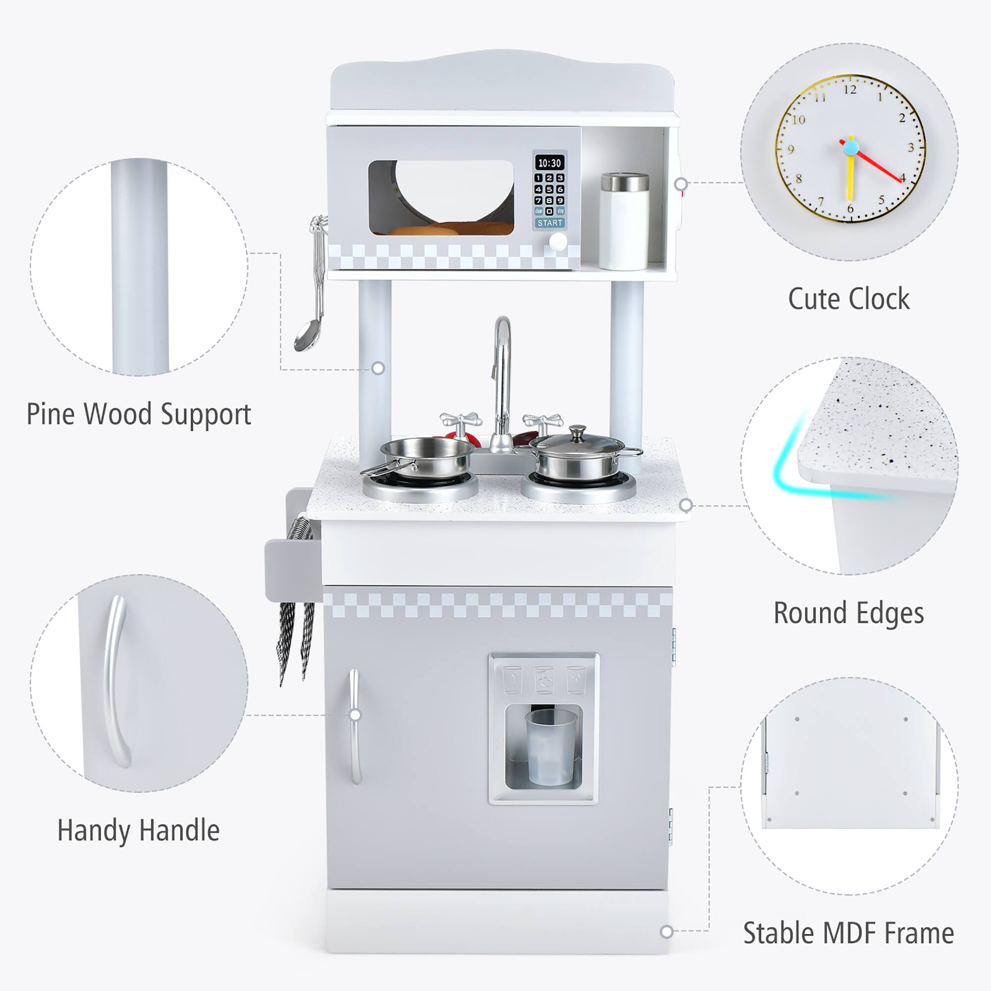 11 12 1 to 2 10:30 d 2 . a 1 + . + 1 - C - - START A 9 S 7 o 5 3 4

Cute Clock Pine Wood Support Round Edges Handy Handle Stable MDF Frame