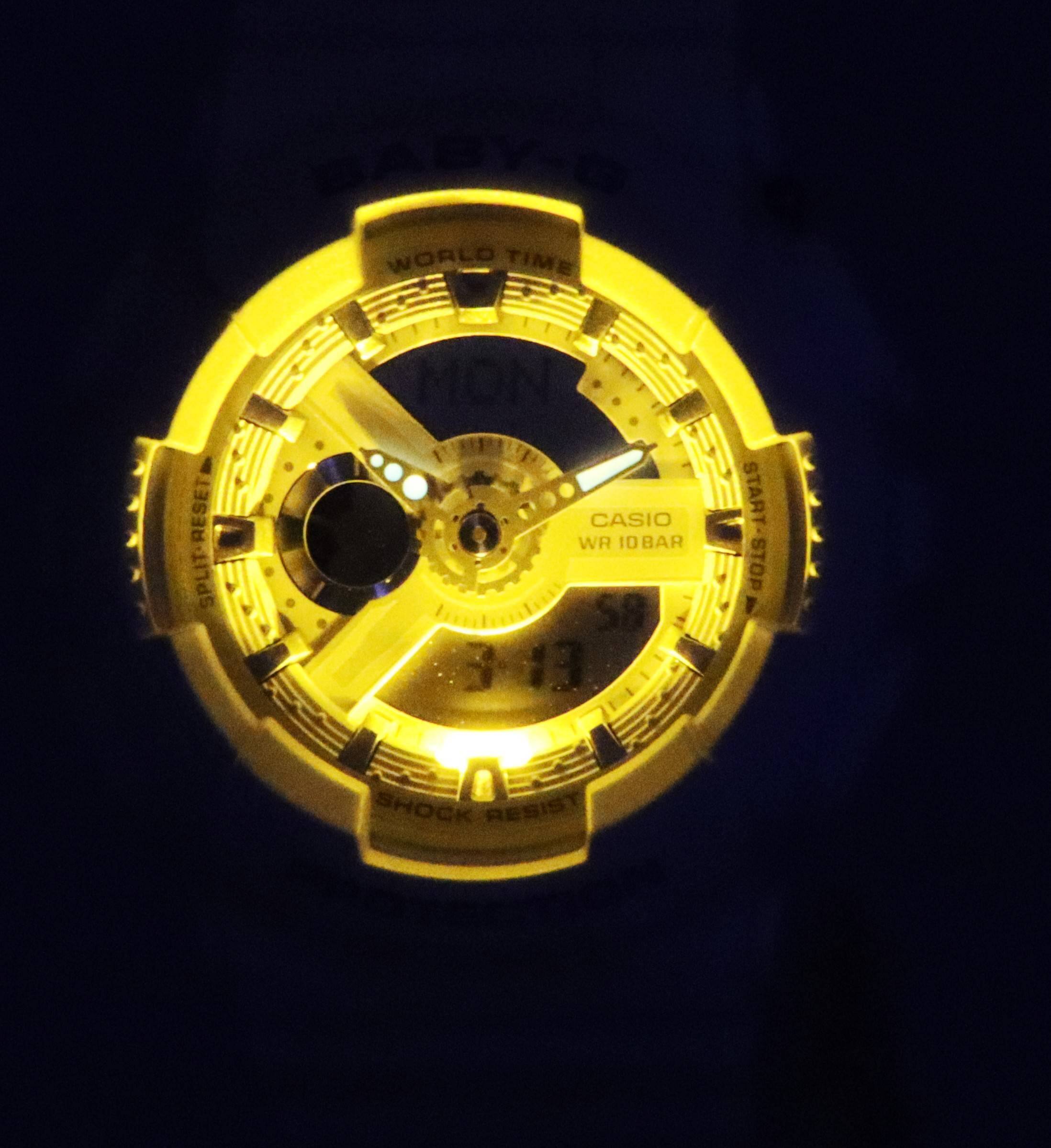 WORLD TIME SPLIT-RESET CASIO WR 10BAR START STOP SHOCK RESIST