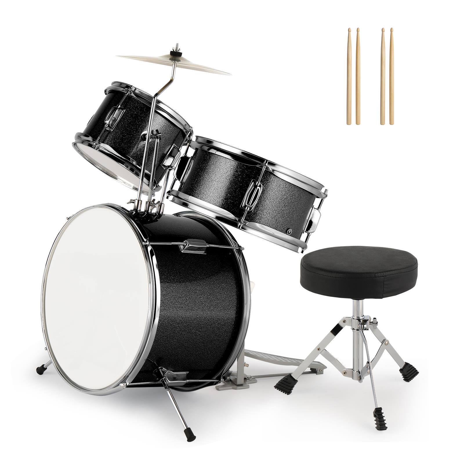 Front. Winado - 3-Piece Complete 14" x 10" Full Size Junior Drum -  Remo Heads, Brass Cymbals.
