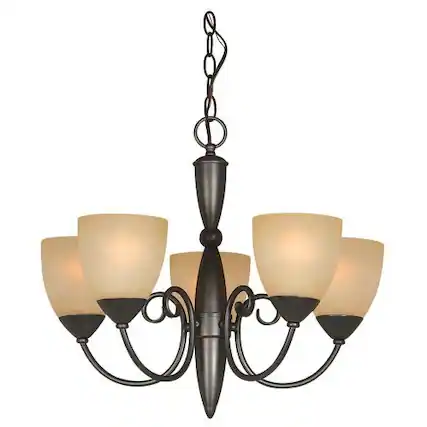 Front. Hivvago - Classic Style 5-Light Bronze Chandelier 21-inch x 18-inch - Bronze.