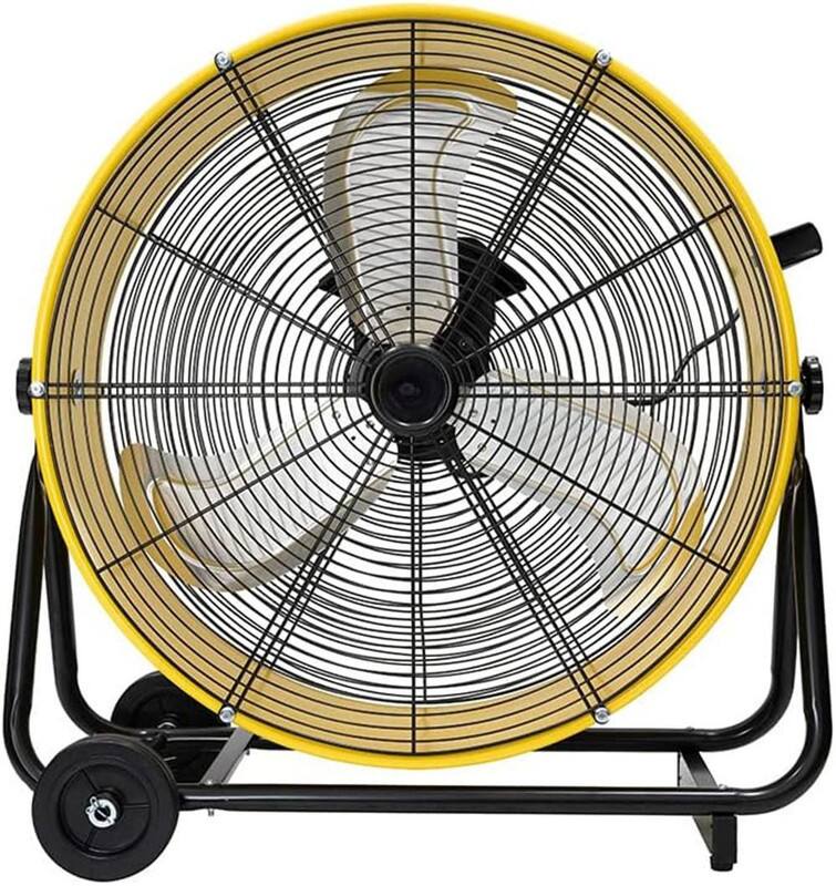 Front. Edendirect - 24 in. Drive Drum Fan in Yellow with Solid Wheels, Tough Handle, Variable Speed Control, Low Noise - Yellow.