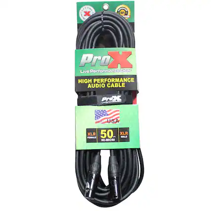 LIFE TIME X LIMITED
CONTRACTION 100% NEEDED
Pro X Live Performance Gear
HIGH PERFORMANCE AUDIO CABLE
proX Performance Gear
PROUDLY DESIGNED IN USA
XLR 50 FT MALE XC-MIC50