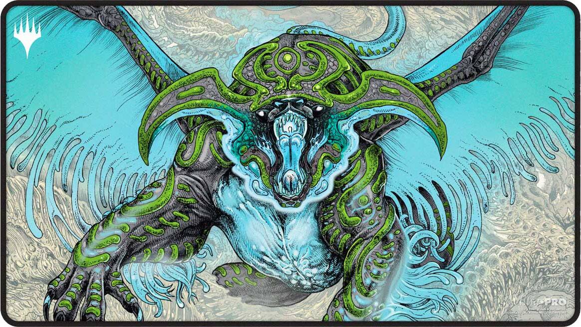 Ultra PRO - Tarkir Dragonstorm Ureni, the Song Unending Black Stitched Playmat for Magic: The Gathering