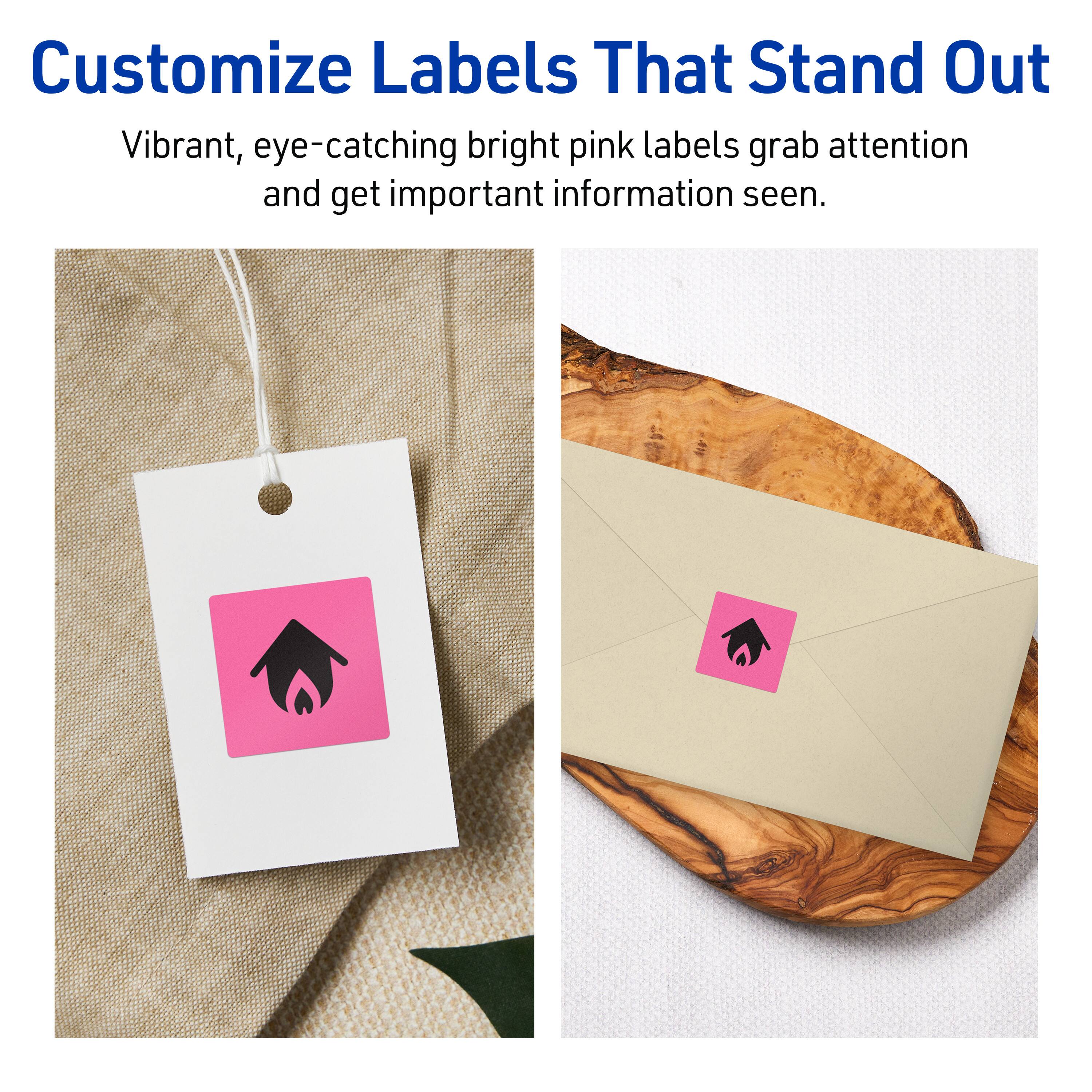 Customize Labels That Stand Out

Vibrant, eye-catching bright pink labels grab attention and get important information seen.