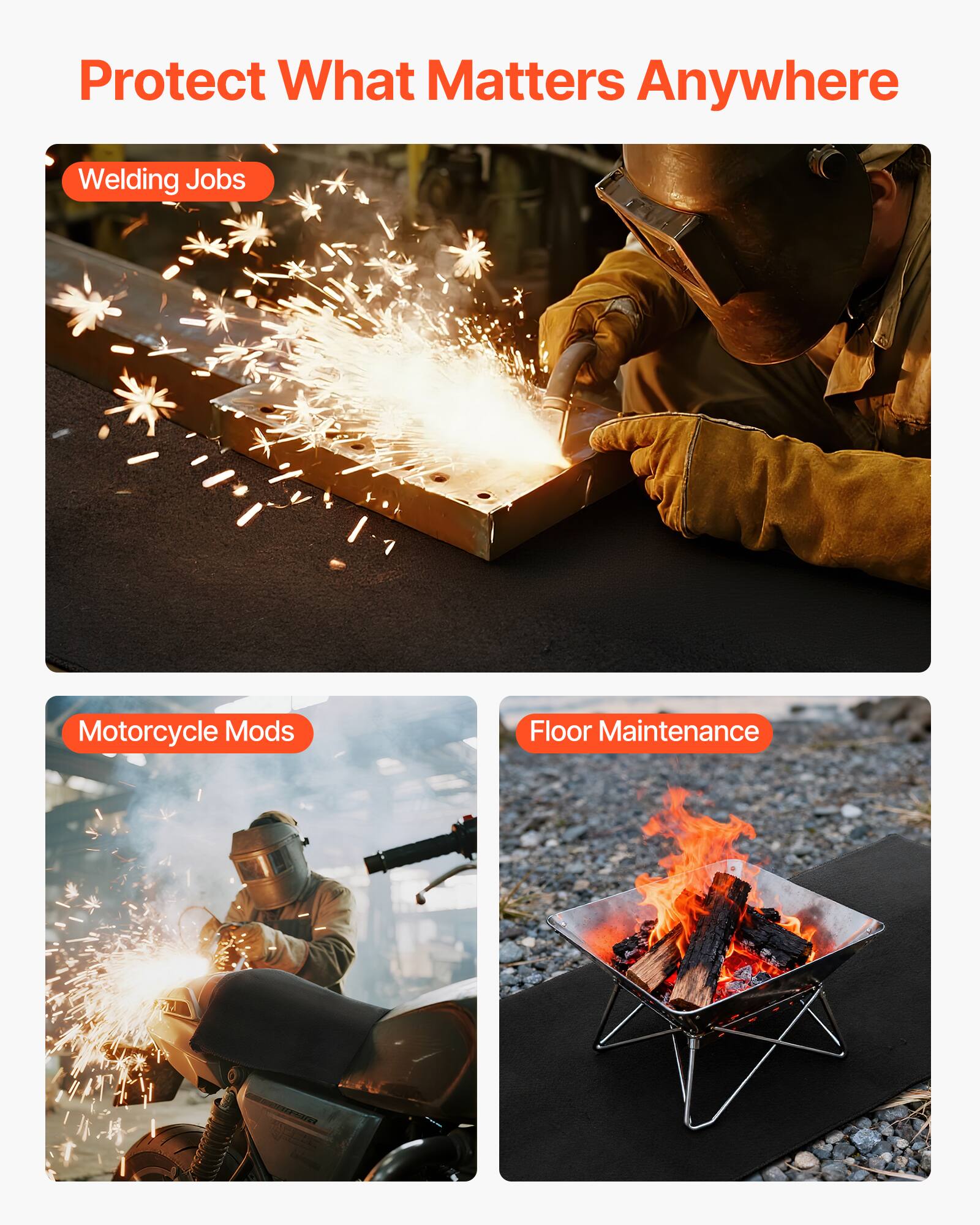 Protect What Matters Anywhere

- Welding Jobs
- Motorcycle Mods
- Floor Maintenance