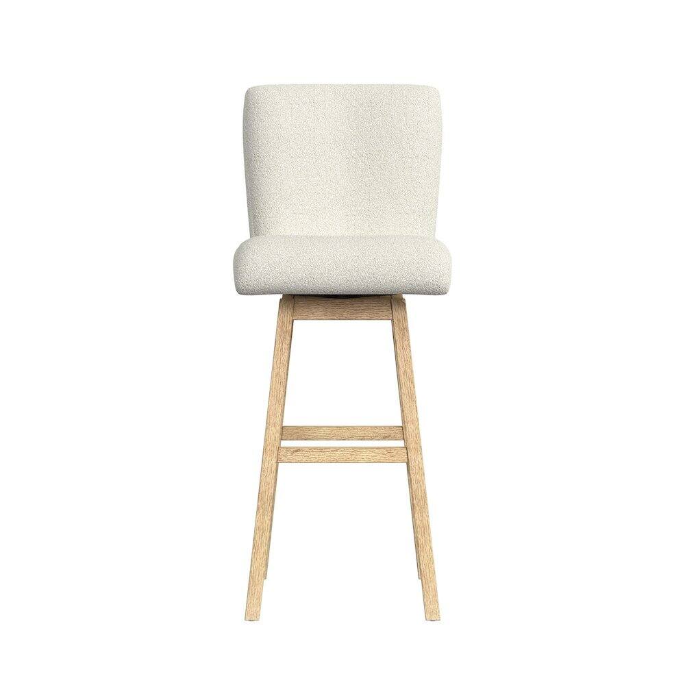 Front. Picket House Furnishings - Cambria UPH Swivel Bar Stool with Beige Boucle in Natural - Tural.