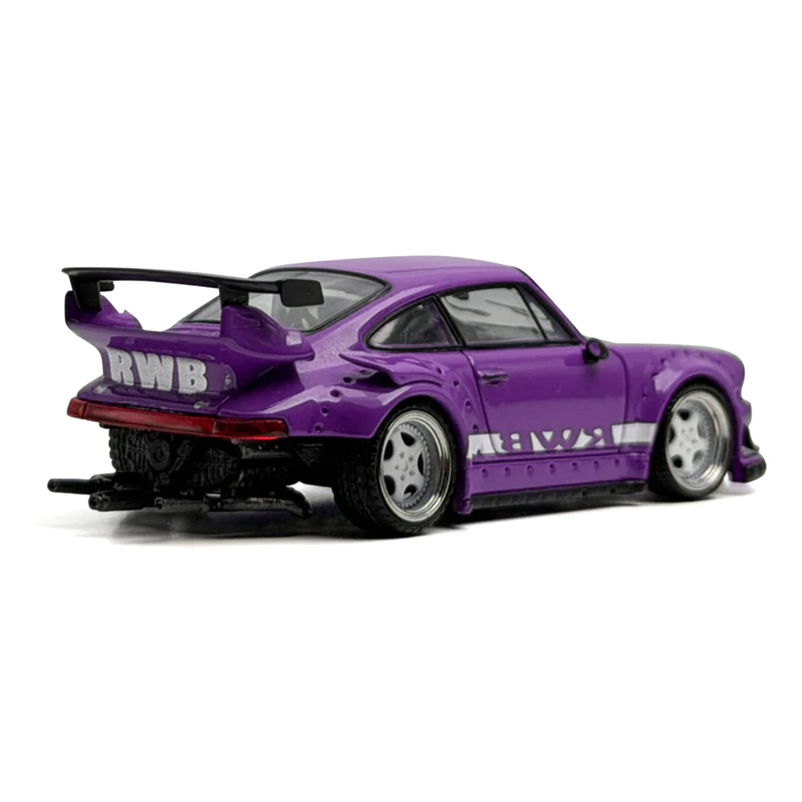 Alt View 2. Model Model - RWB 930 Purple with White Stripes 1/64 Diecast Model Car by Model Model.