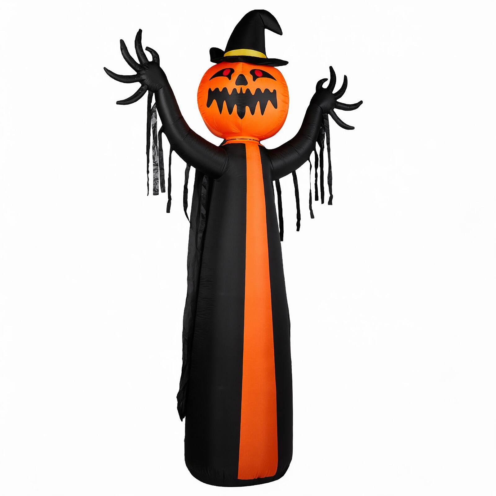 Front. Sunoyar - 10ft Halloween Inflatable Pumpkin Ghost with Rotatable Head and LED Lights - Black.