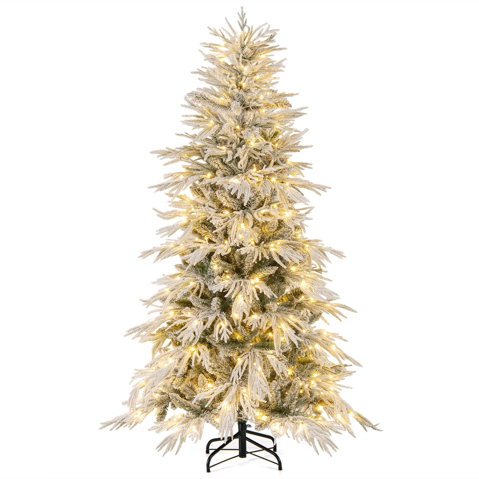 Gymax - 6 FT Artificial Christmas Tree w/820 PE PVC Branch Tips & 250 LED Lights - Green, White price history on PriceWatchPro