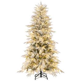 Gymax - 6 FT Artificial Christmas Tree w/820 PE PVC Branch Tips & 250 LED Lights - Green, White
