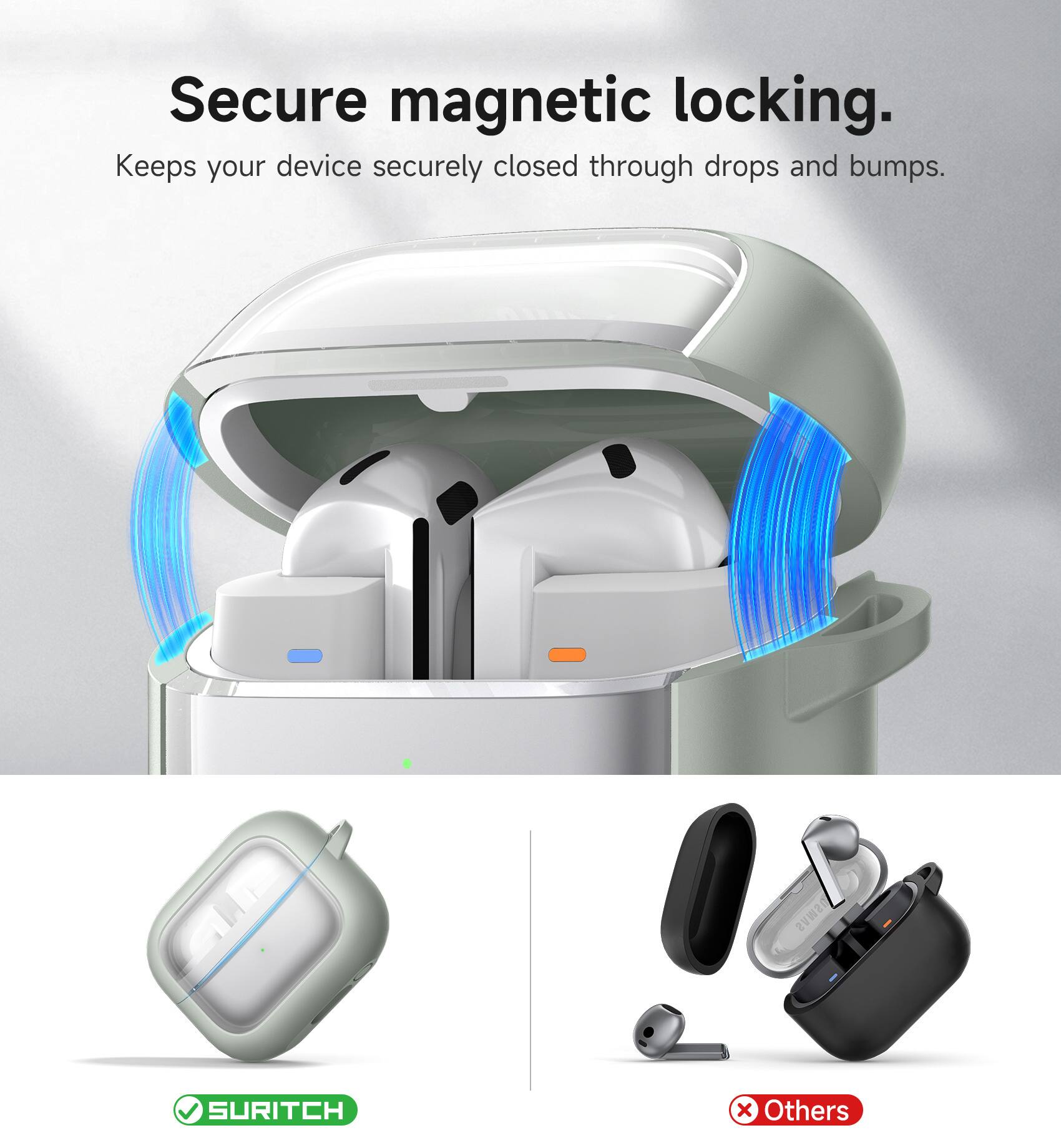 Secure magnetic locking.  
Keeps your device securely closed through drops and bumps.  
SWVS SURITCH x Others