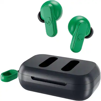 Front. Skullcandy - Dime 2 Bluetooth True Wireless Earbuds - Dark Blue/Green.