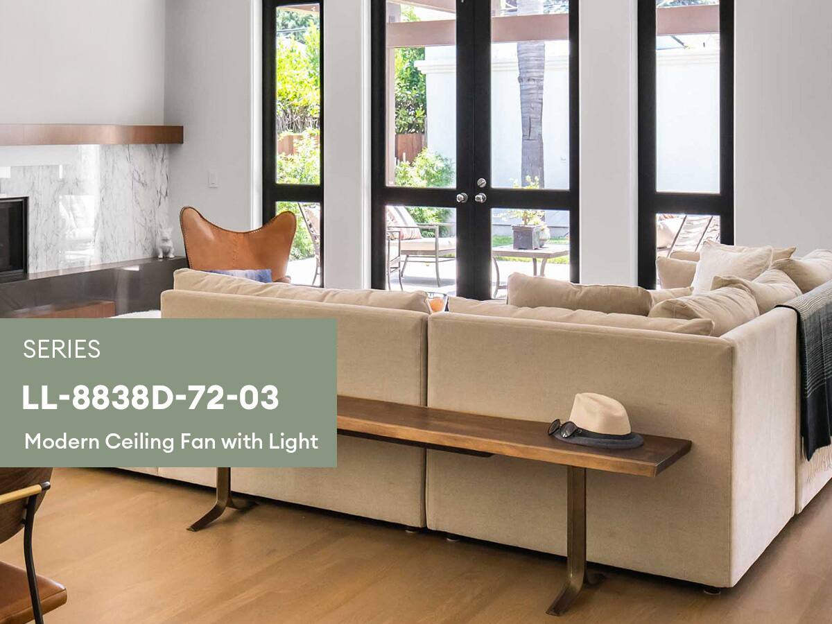 SERIES  
LL-8838D-72-03  
Modern Ceiling Fan with Light