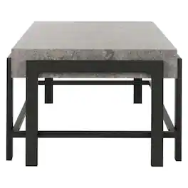 Safavieh - Home Collection Oliver Dark Grey and Black Rectangular Contemporary Coffee Table - Gray
