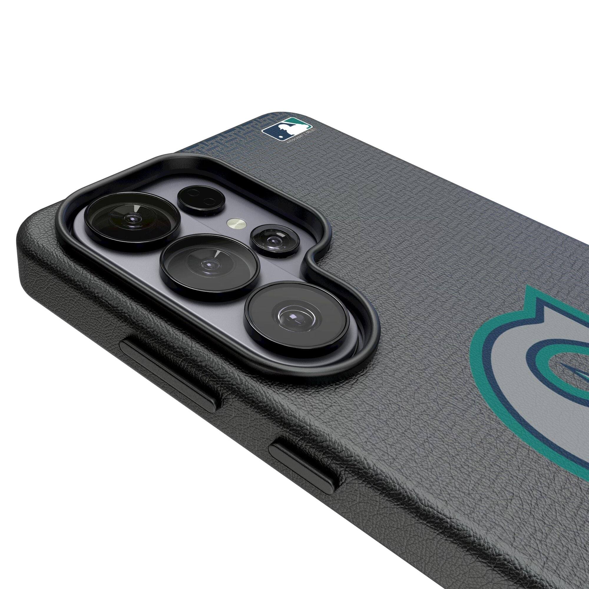 Alt View 2. Keyscaper - Seattle Mariners Linen Galaxy Magnetic Bump Case - S25 Ultra - Black.