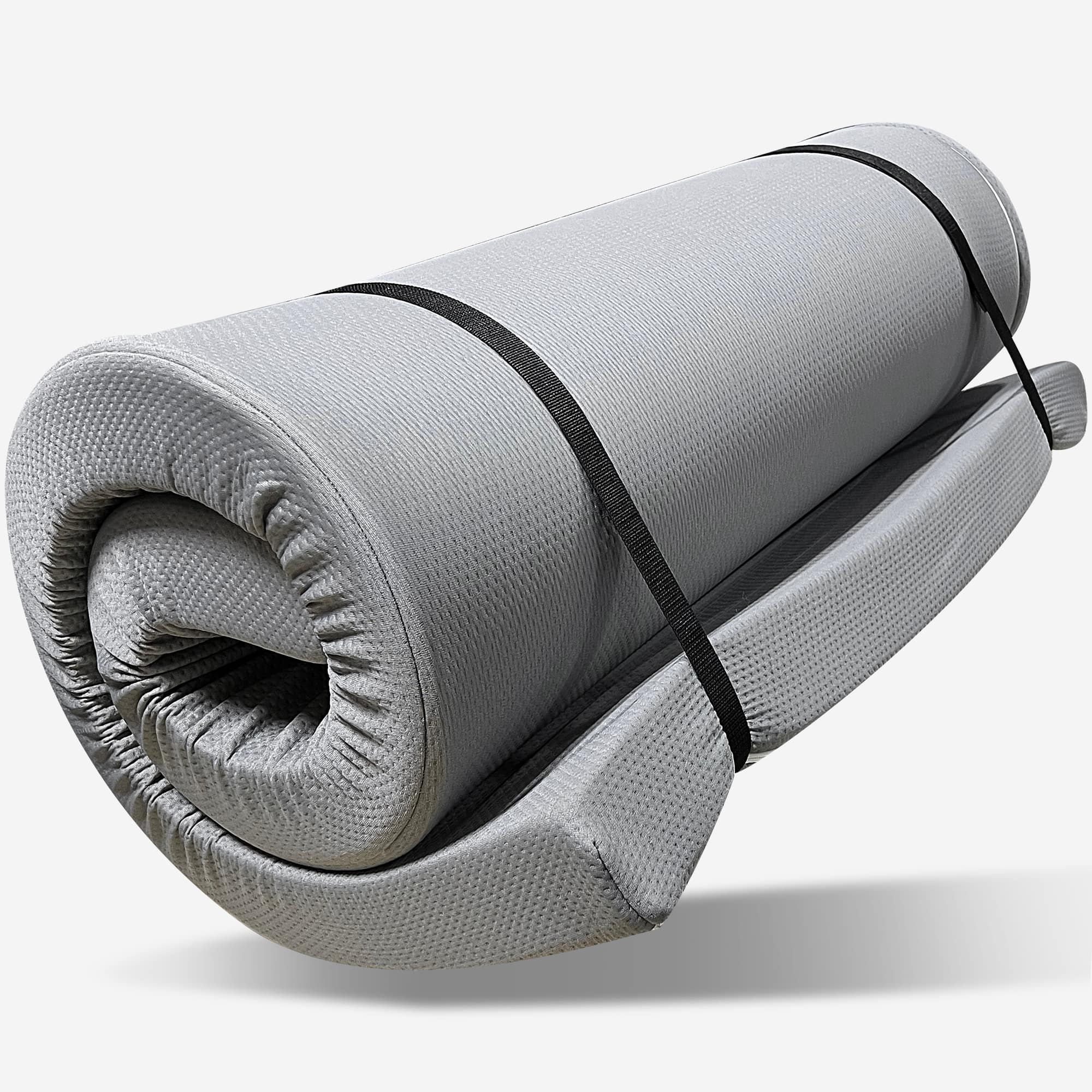 Glintex - Camping Memory Foam Mattress 75"x38"x4" Foldable Portable Sleeping Pad with Water-Resistant Cover, CertiPUR-US Certified - Gray