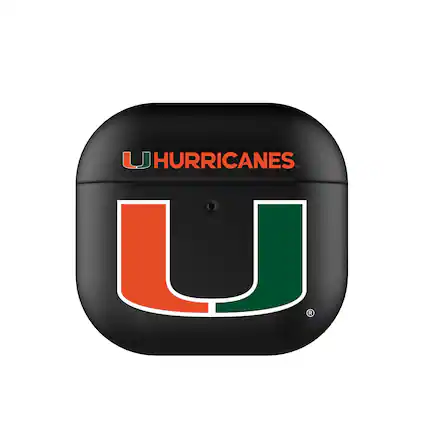 Front. Keyscaper - Miami Hurricanes Miami Hurricanes Insignia AirPods 4th Generation Case Cover - No Size - Black.