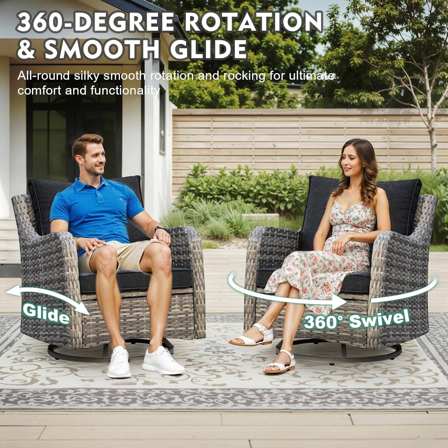 360-DEGREE ROTATION & SMOOTH GLIDE

All-round silky smooth rotation and rocking for ultimate comfort and functionality

Glide

360° Swivel