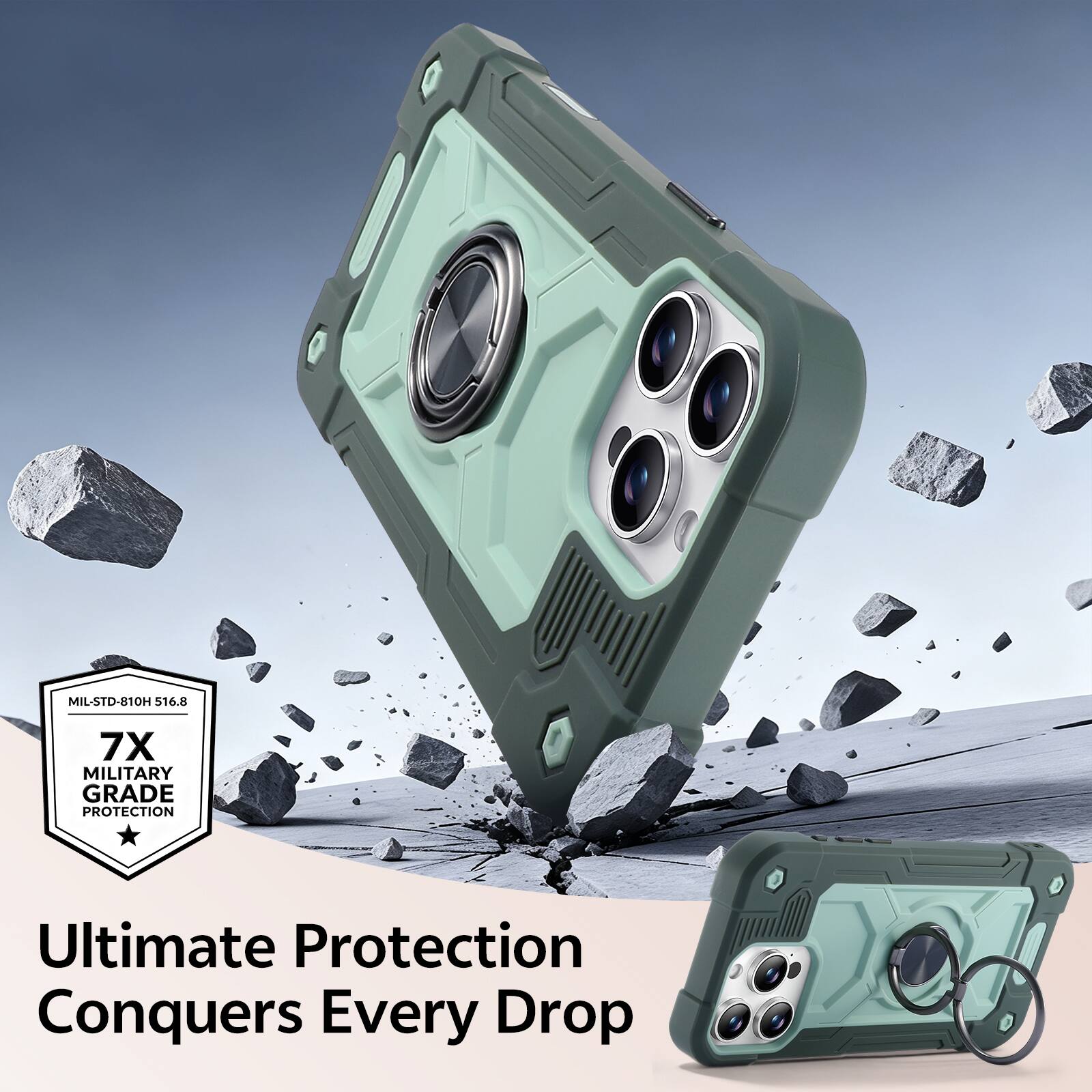 MIL-STD-810H 516.8 7X MILITARY GRADE PROTECTION

Ultimate Protection Conquers Every Drop