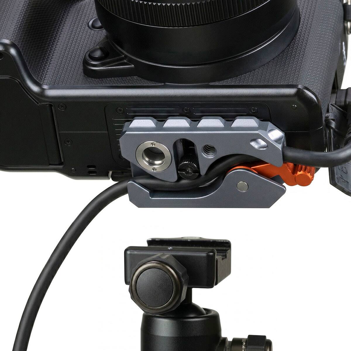 Alt View 9. Tether Tools - Tether Tools TetherGuard LeverLock Plus Tripod Plate with TetherPro Optima 10G USB-C Straight to Right Angle Cabl.