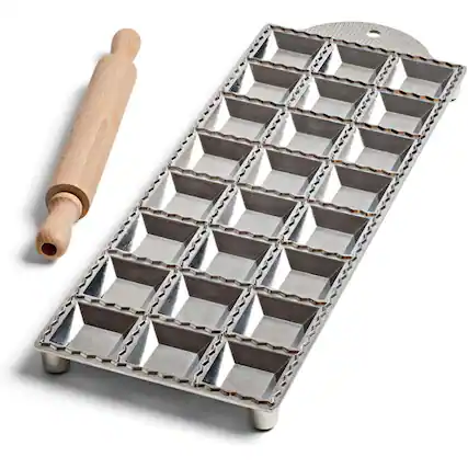 Front. Kings County Tools - 2in Square Ravioli Mold Cutter - Silver.